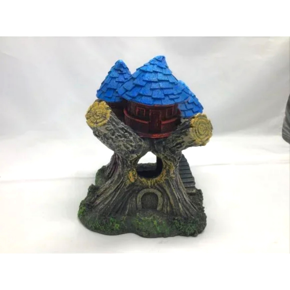 Harome Aquarium Treehouse Decor Fish Tank Hiding Hollow Resin